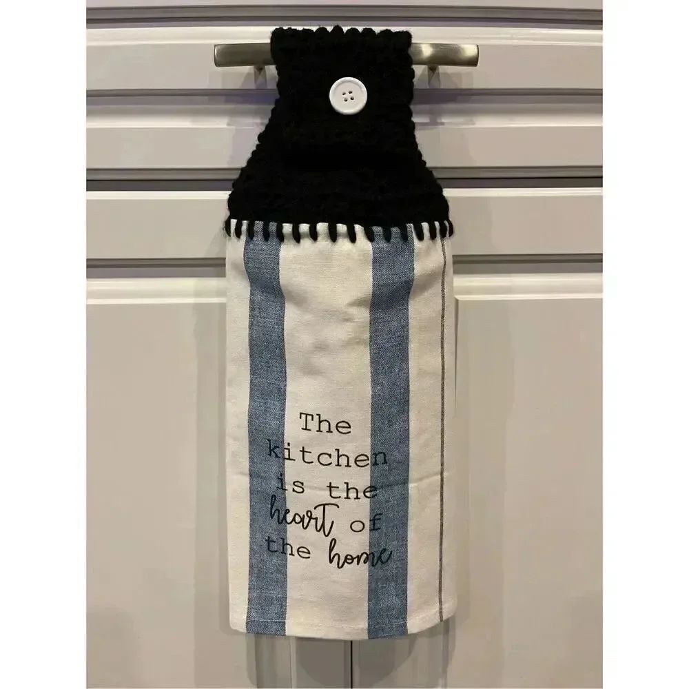 Crochet Top Kitchen Towel- The Kitchen Is The Heart Of The Home 💙